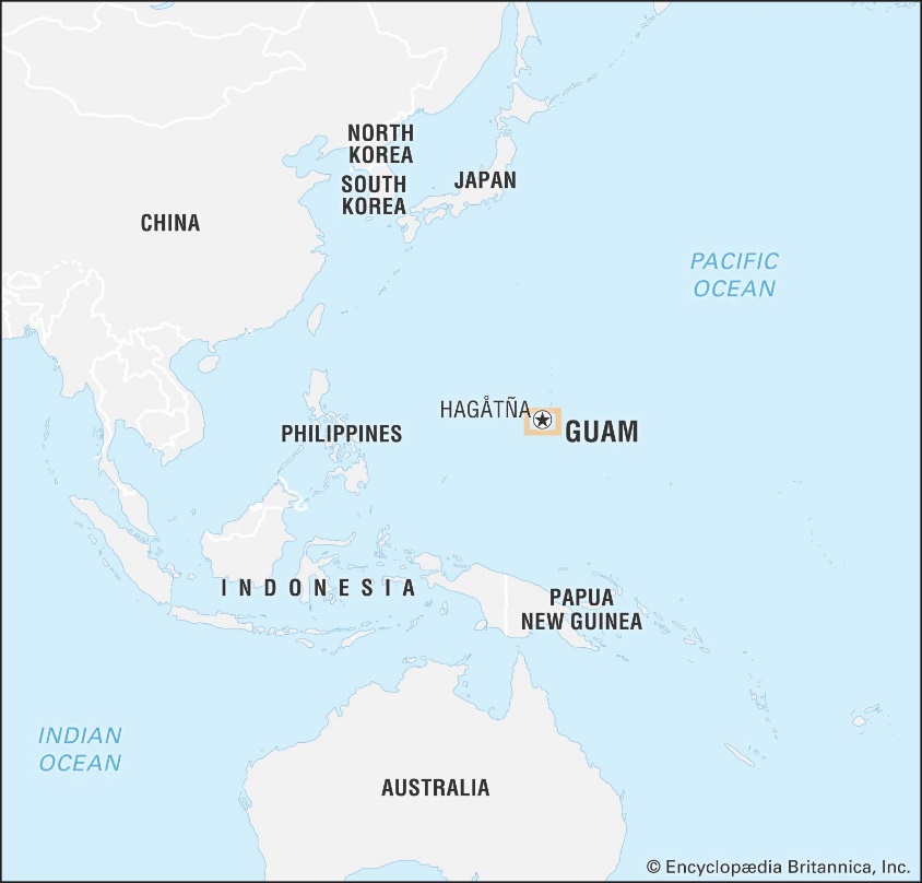 Map showing Guam's location